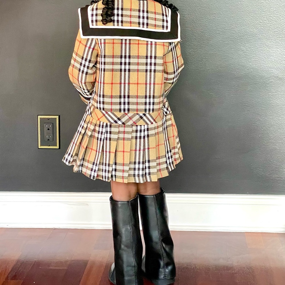 Burberry Kids pleated coat dress